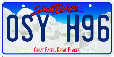 SD license plate 0SYH96