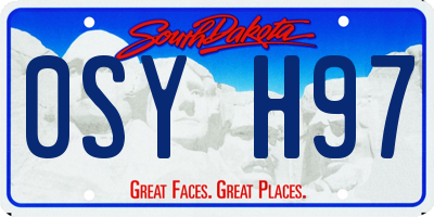 SD license plate 0SYH97
