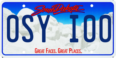 SD license plate 0SYI00