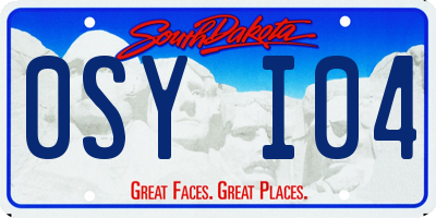 SD license plate 0SYI04