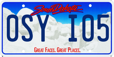SD license plate 0SYI05