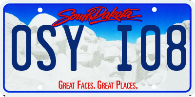 SD license plate 0SYI08