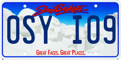 SD license plate 0SYI09