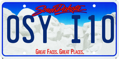 SD license plate 0SYI10