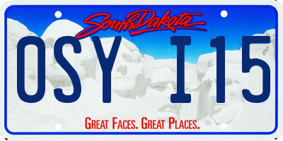 SD license plate 0SYI15