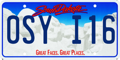 SD license plate 0SYI16