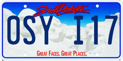 SD license plate 0SYI17