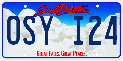 SD license plate 0SYI24