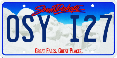 SD license plate 0SYI27