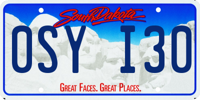 SD license plate 0SYI30
