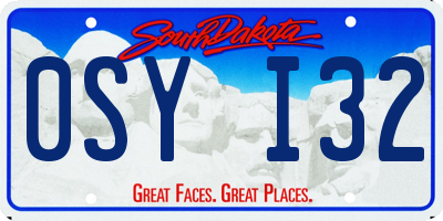 SD license plate 0SYI32