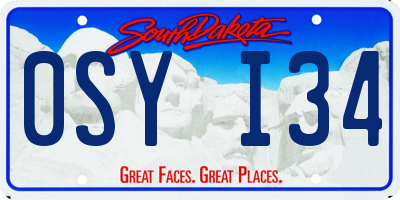 SD license plate 0SYI34
