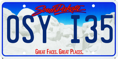 SD license plate 0SYI35