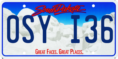 SD license plate 0SYI36