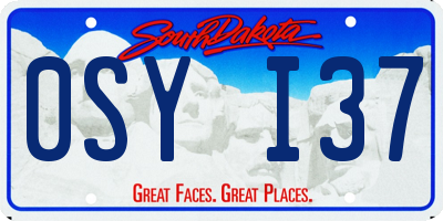 SD license plate 0SYI37