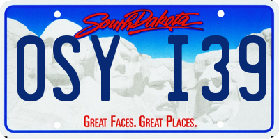 SD license plate 0SYI39