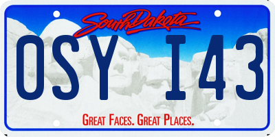 SD license plate 0SYI43