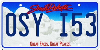 SD license plate 0SYI53