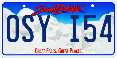 SD license plate 0SYI54