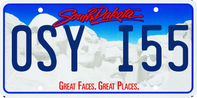 SD license plate 0SYI55