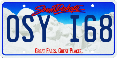 SD license plate 0SYI68