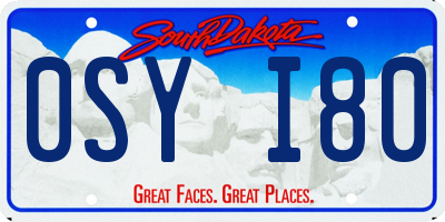 SD license plate 0SYI80