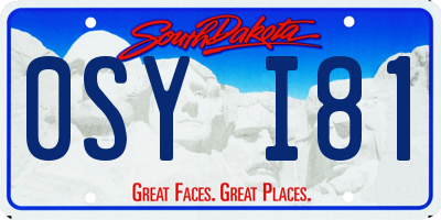 SD license plate 0SYI81