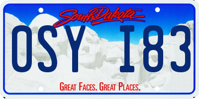 SD license plate 0SYI83