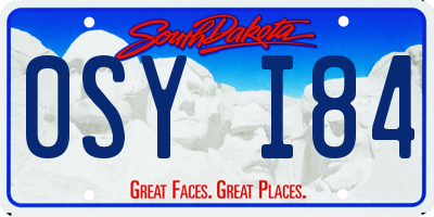SD license plate 0SYI84