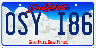 SD license plate 0SYI86