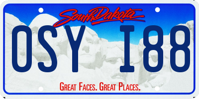 SD license plate 0SYI88