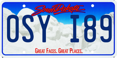 SD license plate 0SYI89