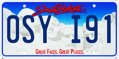 SD license plate 0SYI91