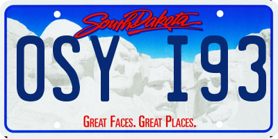 SD license plate 0SYI93