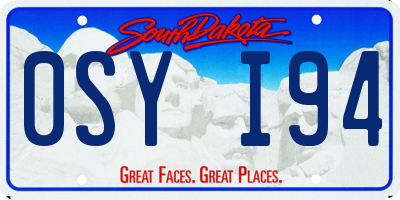 SD license plate 0SYI94