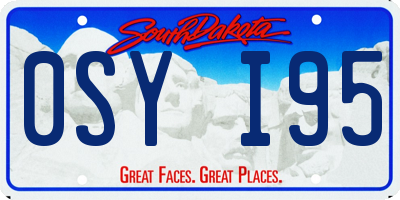 SD license plate 0SYI95
