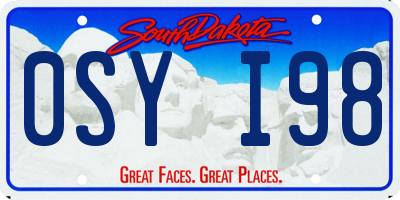 SD license plate 0SYI98
