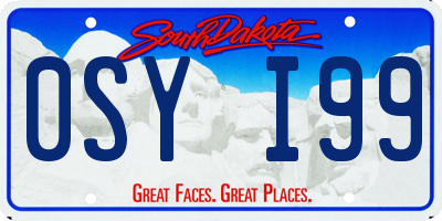 SD license plate 0SYI99