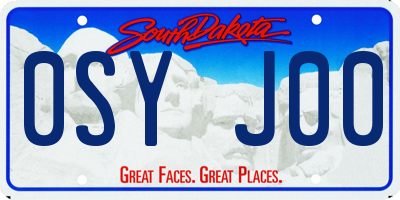 SD license plate 0SYJ00
