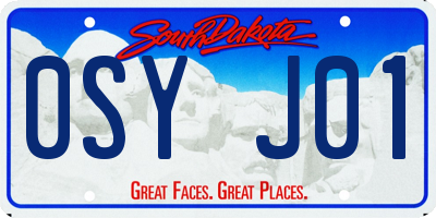 SD license plate 0SYJ01
