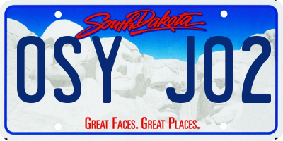 SD license plate 0SYJ02