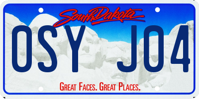 SD license plate 0SYJ04