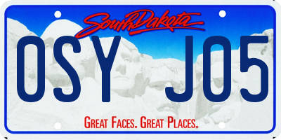 SD license plate 0SYJ05