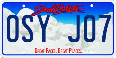 SD license plate 0SYJ07