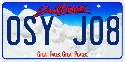 SD license plate 0SYJ08