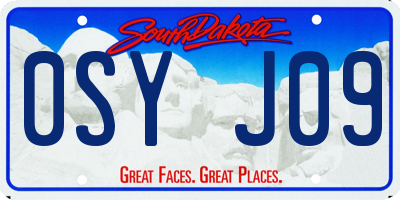 SD license plate 0SYJ09