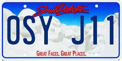 SD license plate 0SYJ11