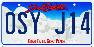 SD license plate 0SYJ14