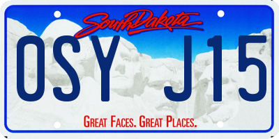 SD license plate 0SYJ15