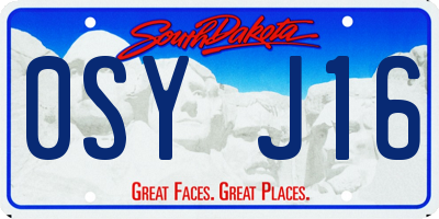 SD license plate 0SYJ16